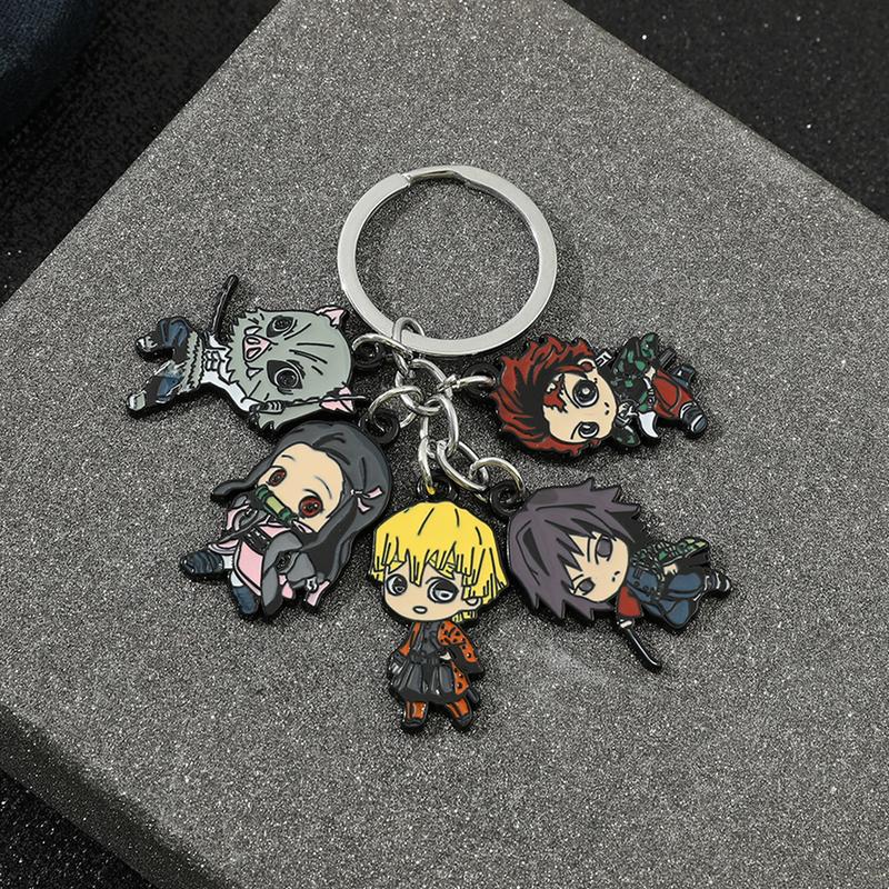 Anime Demon Slayer Multiple Characters Metal Pendant Keychain Kamado