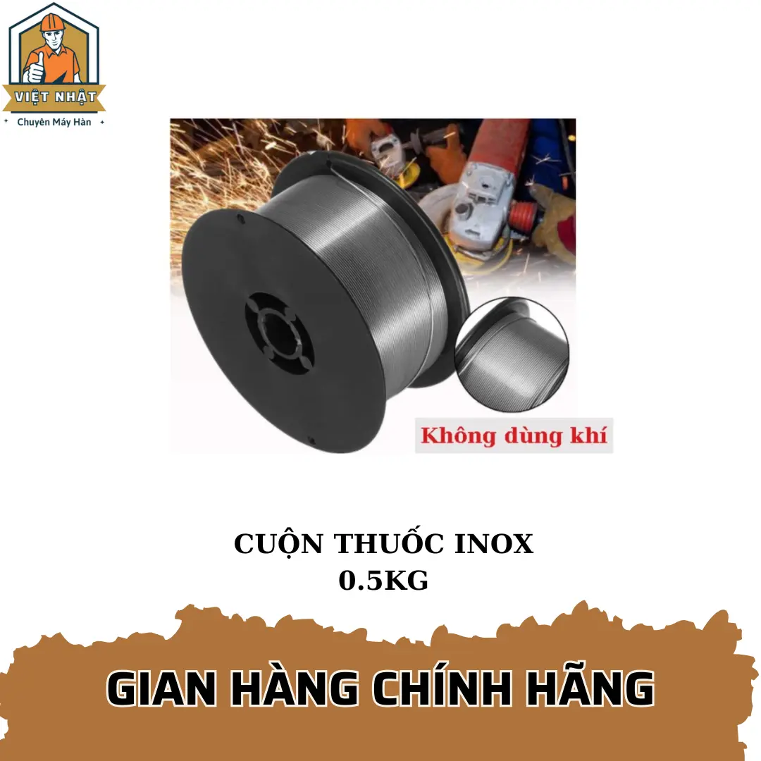 Dây hàn inox không dùng khí cuộn 0,5kg có lõi thuốc - Chất lượng cao, ít tạp chất, không bị bắn, toé