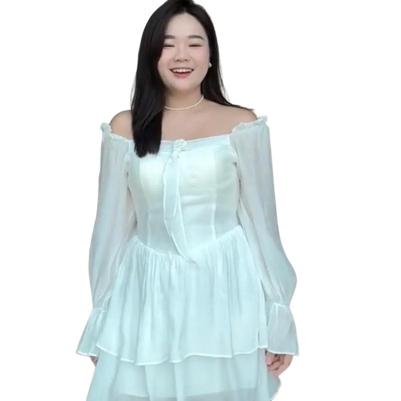 Váy ulzzang tầng tiểu thư bigsize 55-90kg Kem Nữ