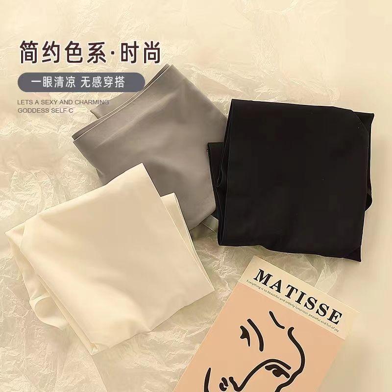 Đồ Lót Thể Thao Liền Mạch Lụa Lạnh Gói 4 Cho Nữ, Đáy Quần Kháng Khuẩn Cotton Nguyên Chất, cạp vừa, Quần Tam Giác Thoáng Khí, Thích Hợp Cho Bé Gái, Mặc Mùa Hè, Năm 2023 2