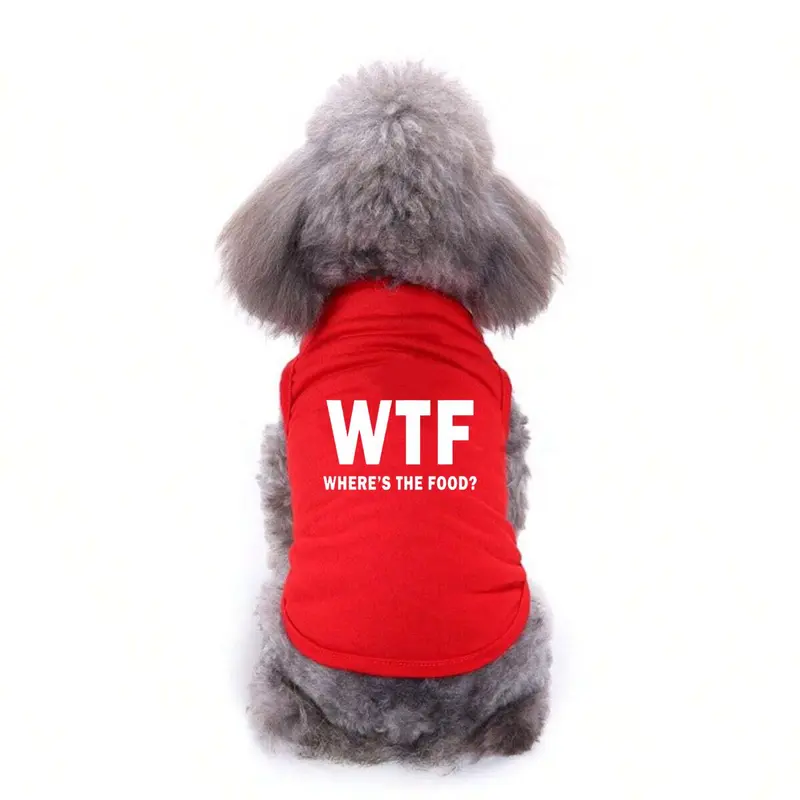 Letter Print Dog Vest, 1 Count Casual Soft Comfortable Breathable Dog Tank Top, Fashionable Dog Clothes for Pet 4