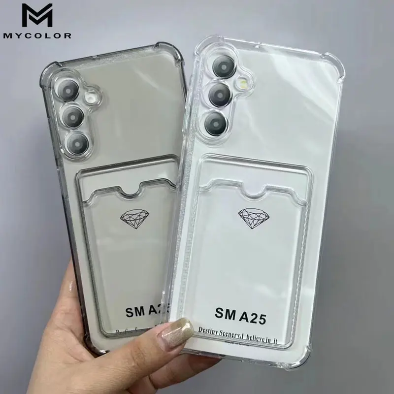 Fashion Clear Card Holder Phone Case For Samsung ss Galaxy A73 A71 A56 A36 A26 A55 A54 A53 A52 A52s A35 A34 A24 A23 A22 A12 A13 A15 A14 A03 A03s 5G 4G 2025