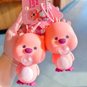 Mainan Gantungan Kunci Gelembung Loopy yang Dapat Ditekan Boneka Plush Ruby untuk Gadis Gantungan