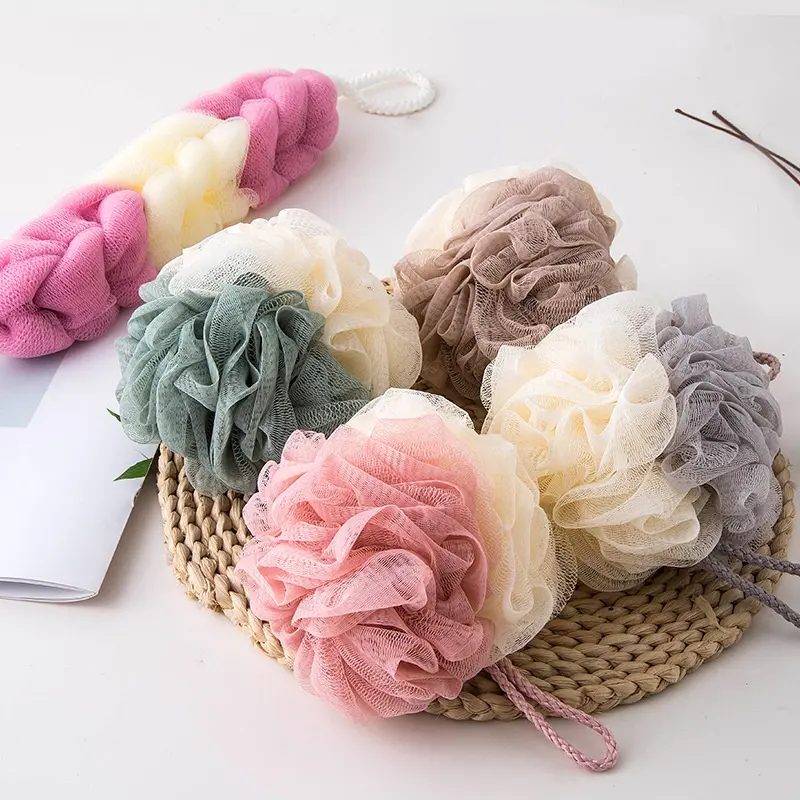 BISA COD H5585  Spons Mandi Jaring / Shower Puff / Sponge Sikat Badan Tebal / Pembersih Badan 2 Sisi Warna Busa