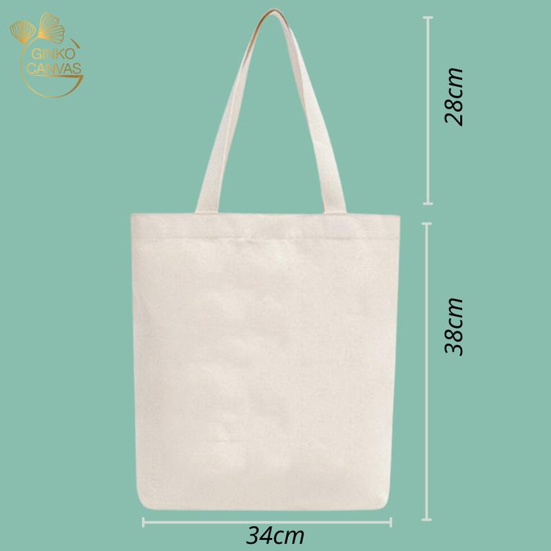 Túi tote túi vải canvas Ginko Trơn có dây kéo ( túi con) nhiều màu 1