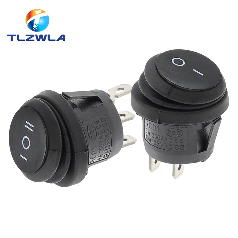 Product Introduction of 1PCS On Off Waterproof Vehicle Boat Switch Round Switch SPST 3Pin Rocker Switch 6A 10A 250V 125V AC LED 4