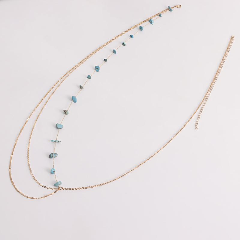 Waist Chain Multi Circle Faux Turquoises Jewelry Bohemian Adjustable for Daily Wear 2