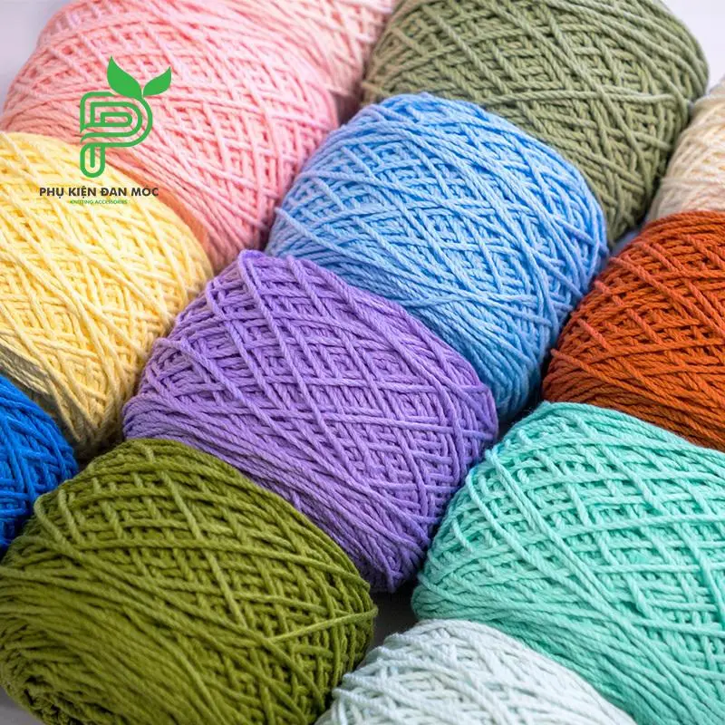 Sợi Macrame Cotton 2mm - Sợi móc túi xách, mũ, làm vòng macrame (cuộn 200gr)
