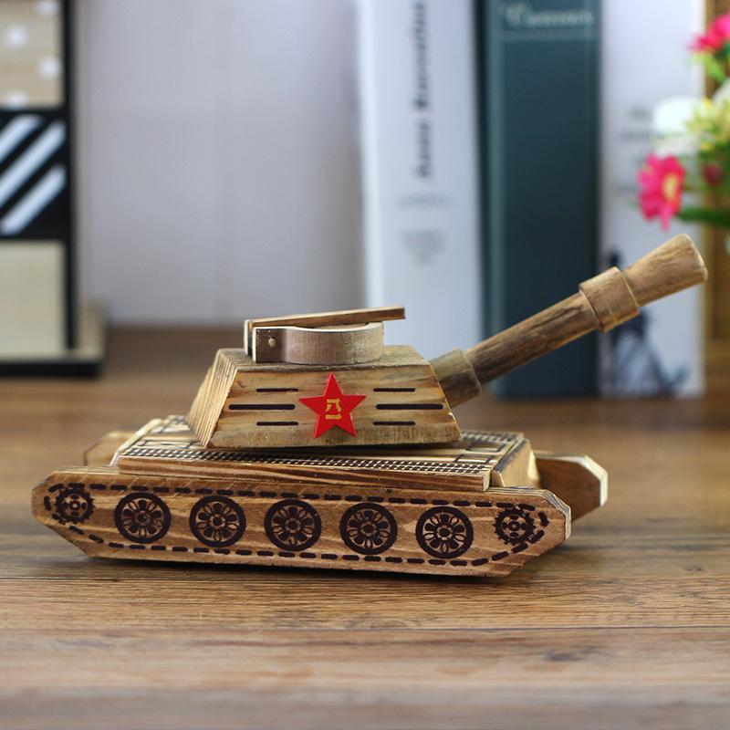【Wooden tank】Simulation Military Model Tank Crafts Wooden Toys 2