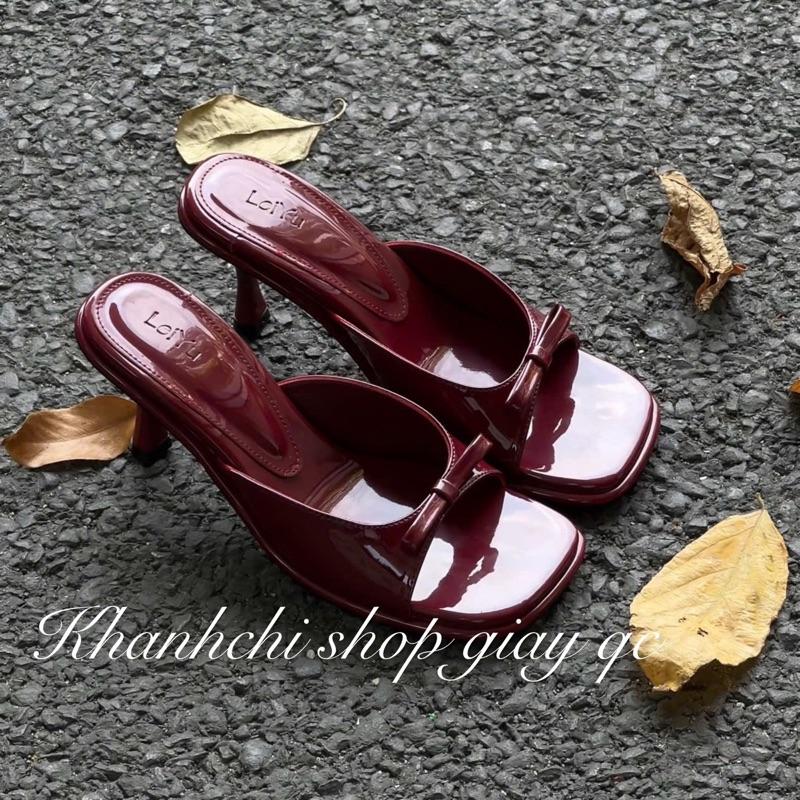 Dép gót 7p bản khuyết phối nơ sang chảnh 3