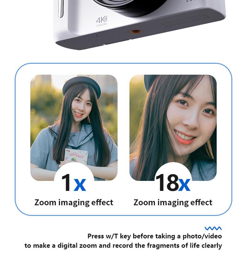Product Introduction of HD Digital Camera Mirrorless Camera CCD Rotating Screen Student Party Selfie Beauty Camera 8