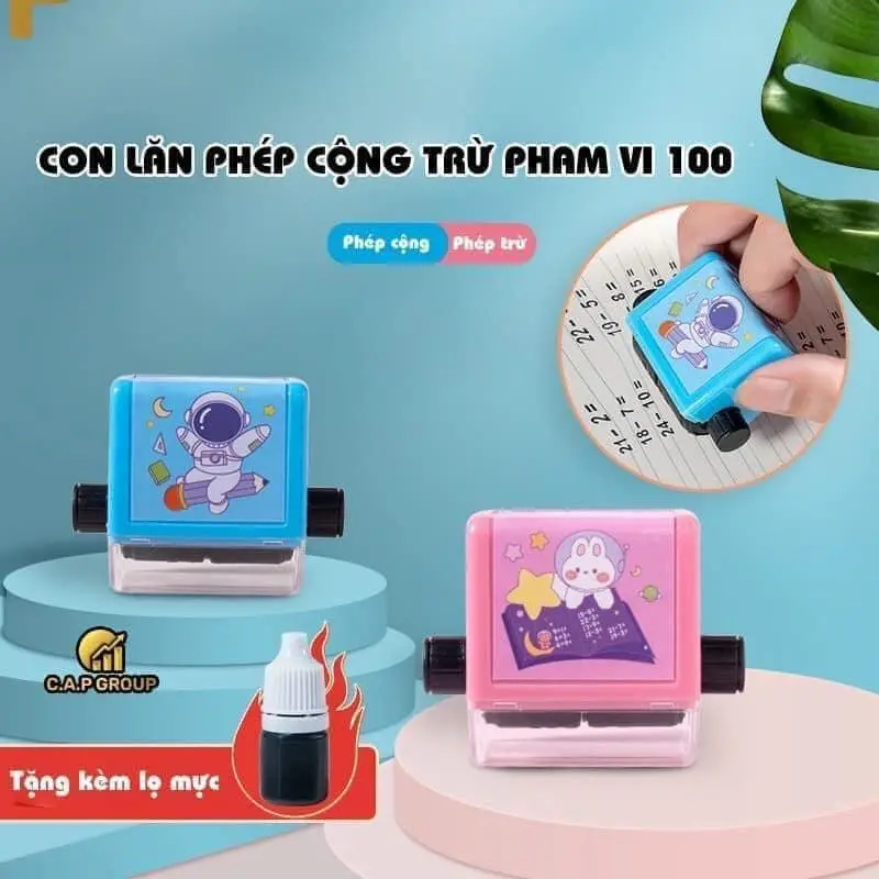 Máy in con lăn tạo phép tính cộng trừ cho bé học Toán ra bài tập cho học sinh trong phạm vi 100 Mom And Son EC