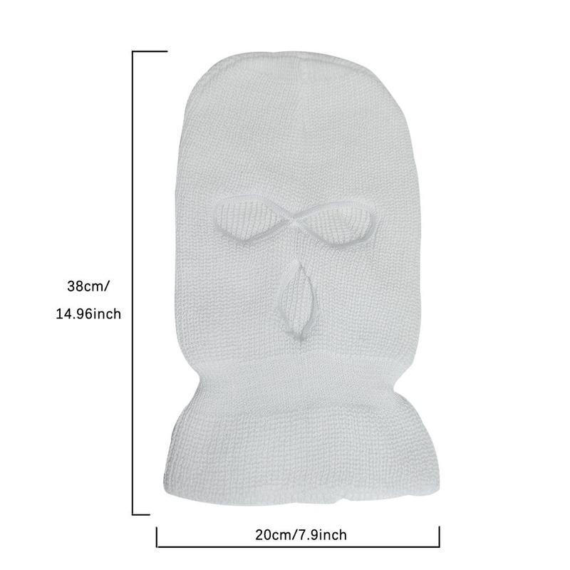 Product Introduction of Solid Color 3-hole Knit Ski Mask, Winter Warm Face Mask, Outdoor Sports Head Cover For Men & Women, Outdoor Sports Cycling Accessories, Warm Motorcycle Full Face Mask For Skiing Snowboard 1
