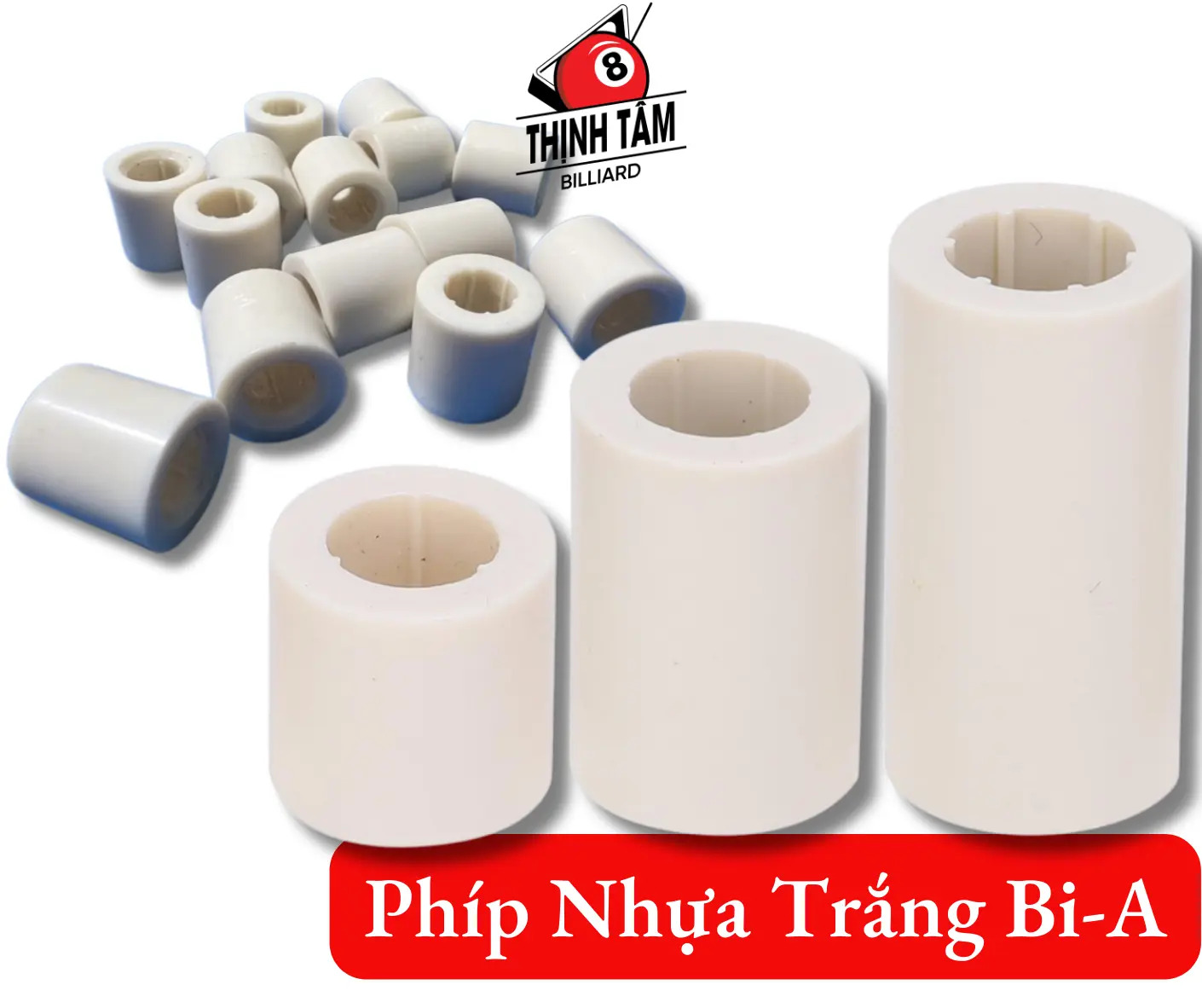 [THỊNH TÂM] Phíp Nhựa Bida - Phíp Đầu Cơ Bi-A 12MM 13MM Có Rãnh Trong Loại Tốt [ Phíp Nhựa Bida Trắng ] Cơ Bida Sport