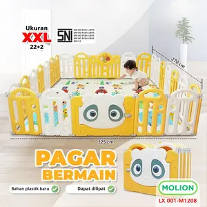 MOLION SNI Pagar Bayi Pagar Anak Babyfence Pagar Mainan Anak Pagar Bayi PlayFence Kuda Kudaan Prosotan Pagar Keamanan Anak Bayi Playpan Warna-Warni 001-M1208