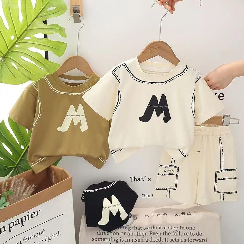 Product Introduction of Bộ Đồ Bé Trai Mùa hè, AG SHOP, Hàng Mới Về Năm 2024, Áo Thun ngắn Tay Cổ Thuyền Chữ Cái, Quần Đùi Thường Ngày Cho Em Bé Trai, Bộ Hai Mảnh, Thiết Kế Thiên Thần, [Phiên Bản Mới] ✨ [Thiên Thần] ✨ 5