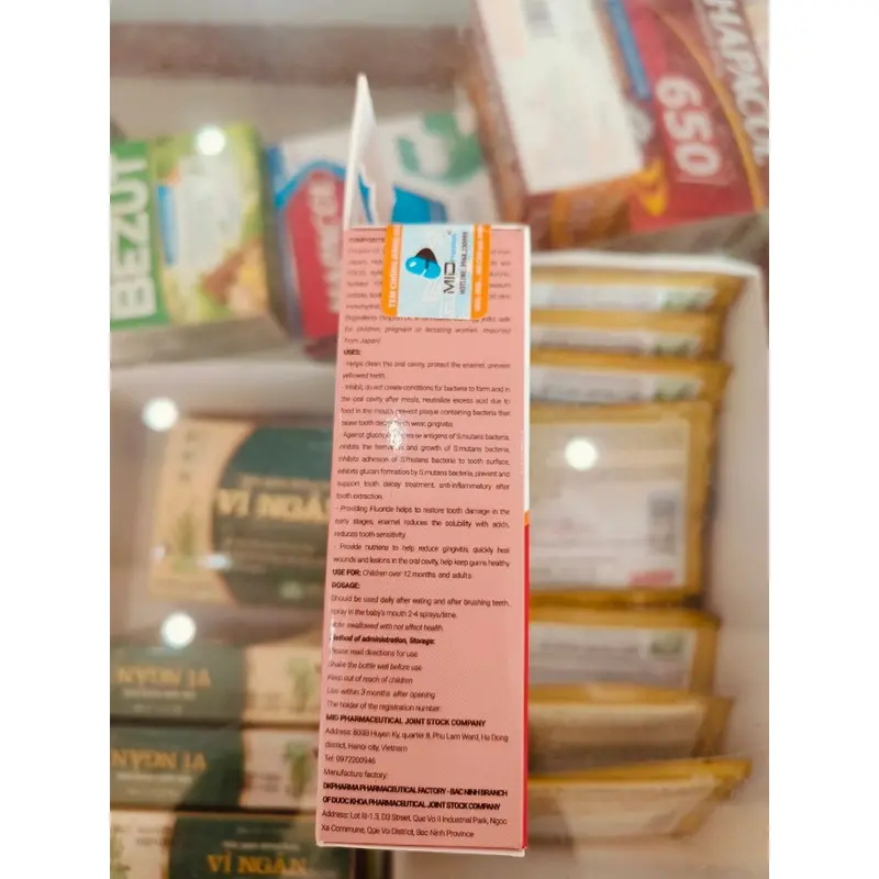 Xịt chống sâu răng Midkid vị nho 30ml cho bé từ 1 tuổi nuốt an toàn giúp làm sạch và bảo vệ men răng 4