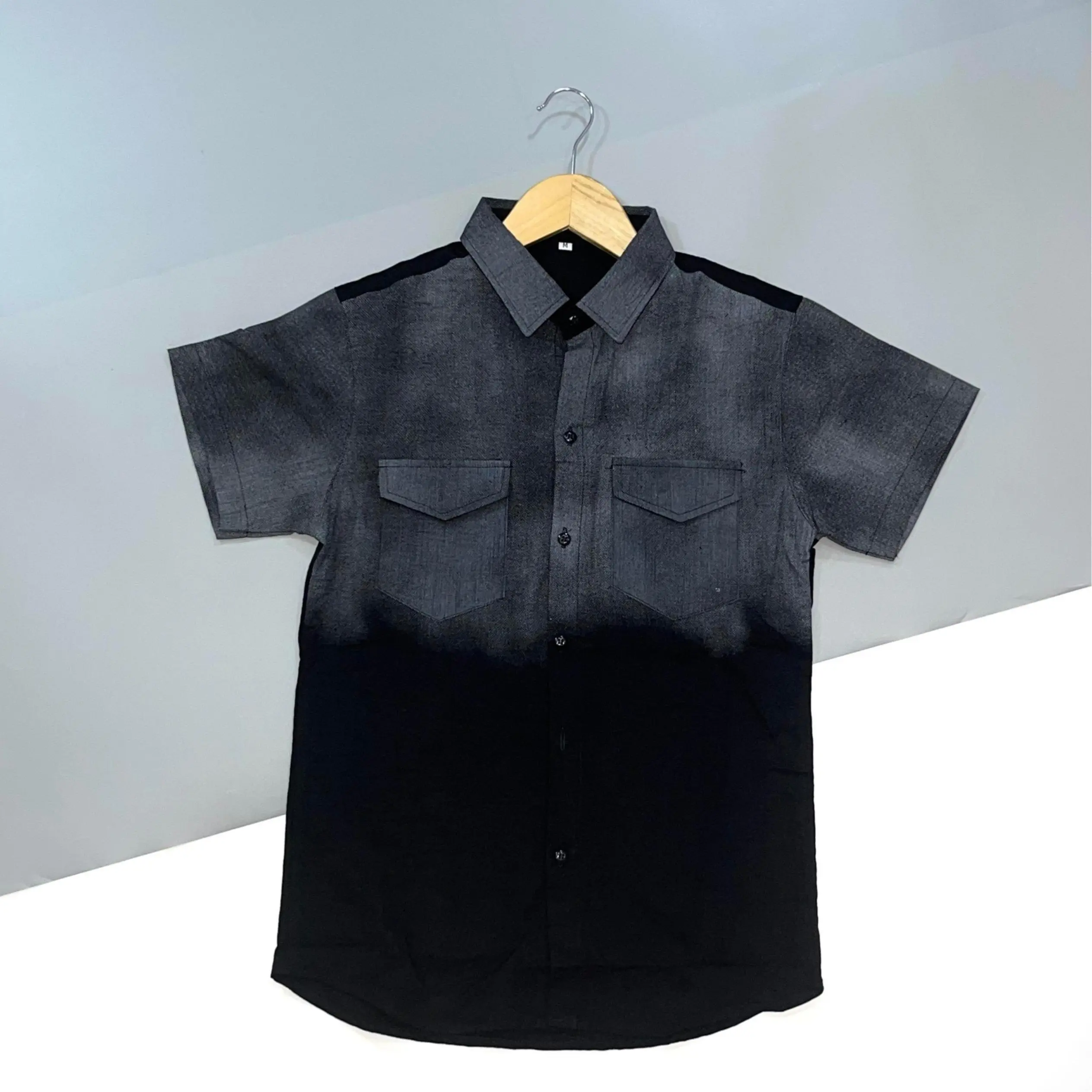 HCM ÁO SƠ MI NAM TAY NGẮN VẢI ĐŨI LOANG MÀU TOP MENSWEAR
