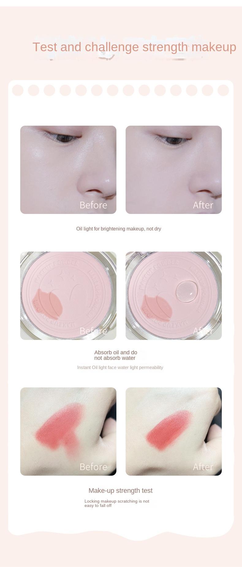 Product Introduction of Kakashow rabbit soft focus finishing powder four-color natural soft focus clear and flawless oil control finishing powder Makeup Cosmetic 6