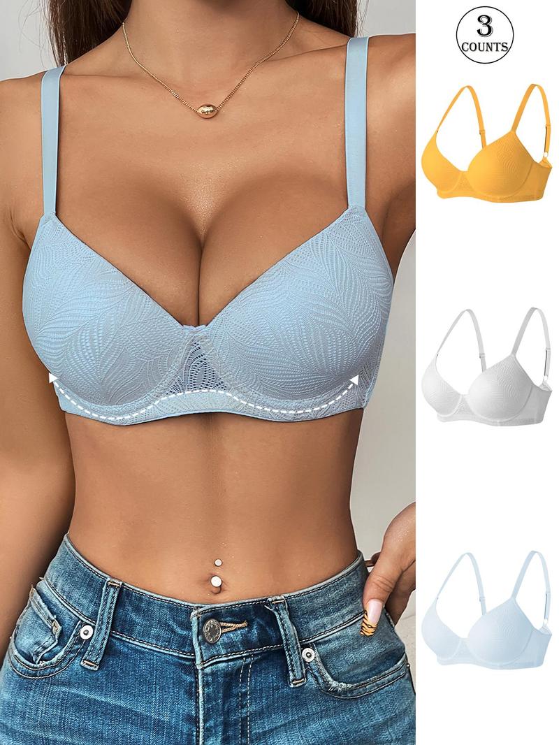 Product Introduction of Women's Solid Color Push Up Bra, Comfortable Breathable Underwire Bra, Softness Lingerie for All Seasons 9