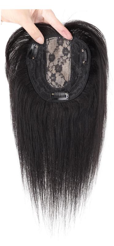 Product Introduction of 8*12 13*13 100% Human Hair Piece Black And Mocha Brown Hair Topper Hair Replacement Cover White Hair Breathable And Lightweight Wig Increase Hair Volume For Woman 15