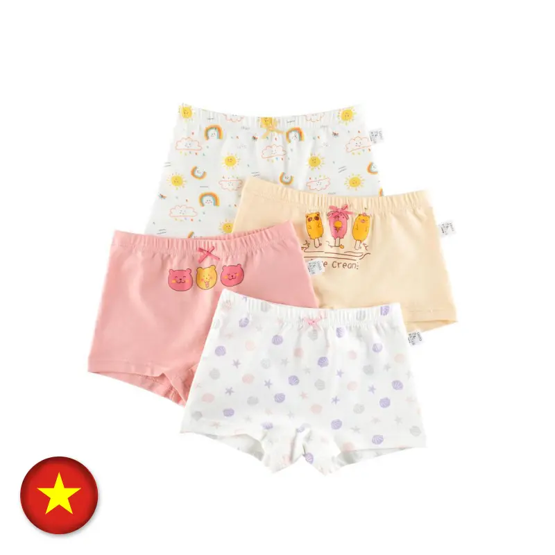 Quần Boxer Bé Gái, Grrr, Quần Đùi Bốn Góc Hoạt Hình, Thích Hợp Cho Bé Gái Tiểu Học, Mặc Hàng Ngày Phổ Biến Mềm Mại, Thân Thiện Với Làn Da, Thanh Lịch Và Dễ Thương