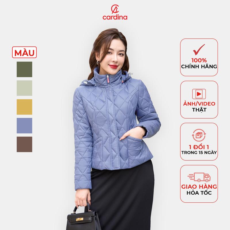 Áo phao dáng ngắn nữ Cardina có mũ 3PNF11 Women Jacket Top Áo Khoác