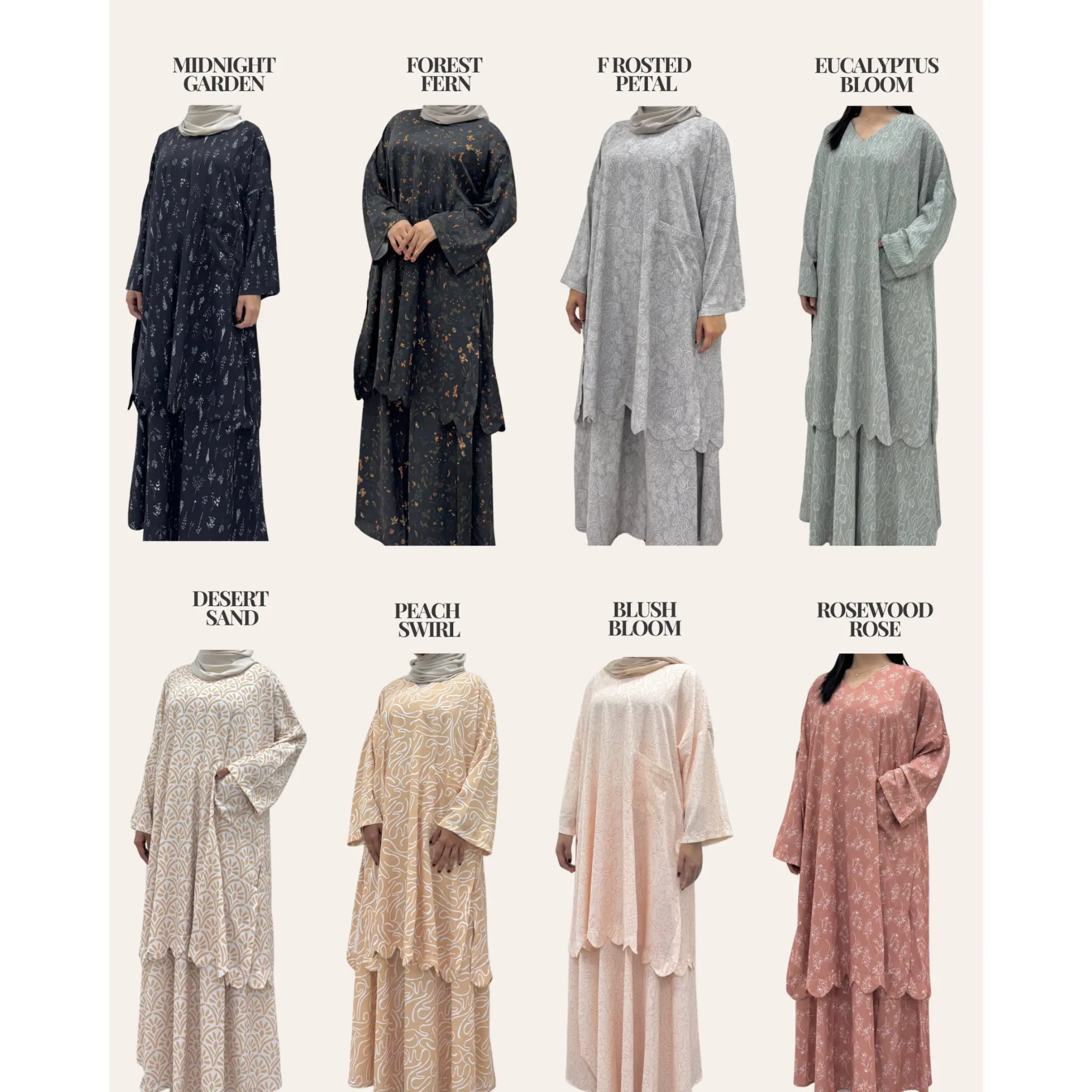 V-Neck Printed Tunic Skirt Set