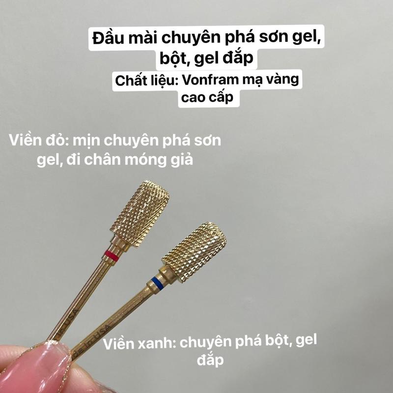 Đầu mài chuyên phá sơn gel, bột (tặng kèm 1 chổi vệ sinh )