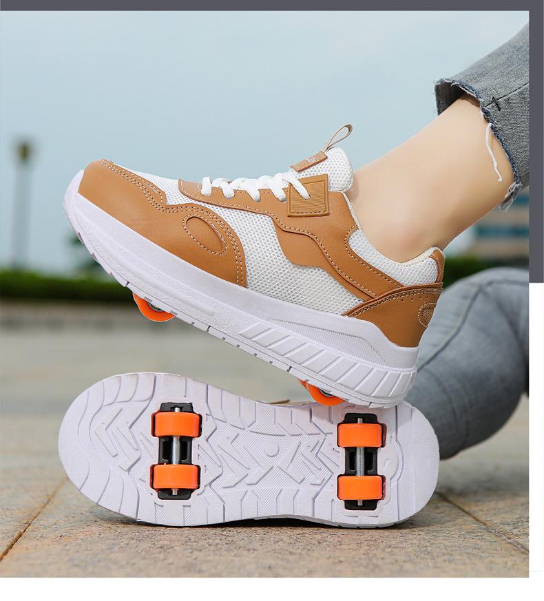 Product Introduction of In Stock Children Heelys Skates Roller Skates the Skating Shoes Boys and Girls Sneaker Autumn New Children Heelys Boys and Girls Four-Wheels Shoes Breathable Mesh Cloth Shoes Boys Casual the Skating Shoes 21