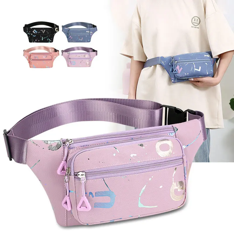 Túi Đeo Hông, Dành Cho Nữ, In Bronzing, Túi Đeo Thắt Lưng, Thời Trang, Màu Hồng, Túi Đeo Hông, Túi Đeo Chéo, Túi Đeo Hông, Thích Hợp Để Chạy, Du Lịch, Tập Luyện, Túi Đeo Hông 1