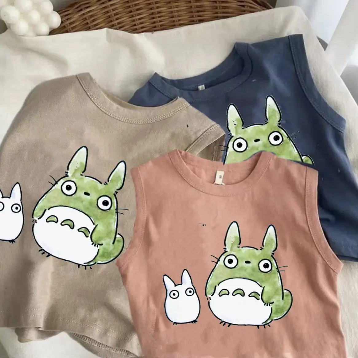 Áo Vest Bông Cho Trẻ Em, Hàng Mới Về, Phong Cách Mùa Hè Hoạt Hình, In Hình Totoro Dễ Thương, Áo, Phong Cách Phương Tây