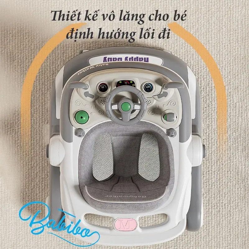 Xe tập đi cho bé Cao Cấp BABIBO KIDS tặng kèm bàn đồ chơi có cán đẩy và lót chân 5