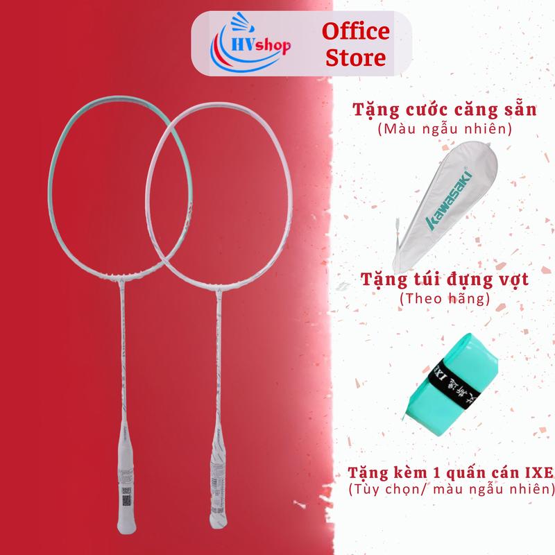 Vợt Cầu Lông Kawasaki Aurora Xanh, Hồng, Tím - Tặng cước căng sẵn màu ngẫu nhiên, quấn cán, túi đựng vợt - HVSHOP Sport Cán Vợt Cacbon