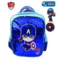 Gambar (Grosir Aneka Tas) Tas Usap anak Sekolah Model KARAKTER Anak SD Model Usap Cowok  Ransel Usap Mata led 14 inch - KAPTEN AMERIKA dari Grosir Aneka Tas Kota Tangerang 1 Tokopedia