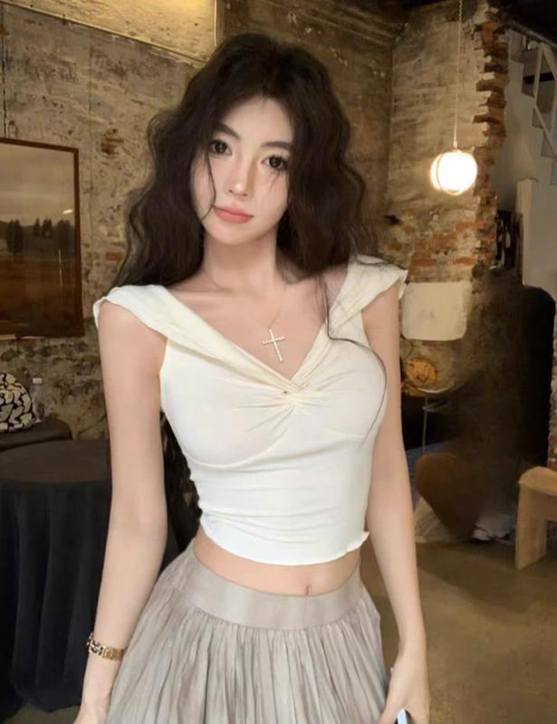 ÁO CROPTOP Áo Cánh Tiên TRỄ VAI XOẮN Mặc Được Hai Kiểu Áo Hở Vai