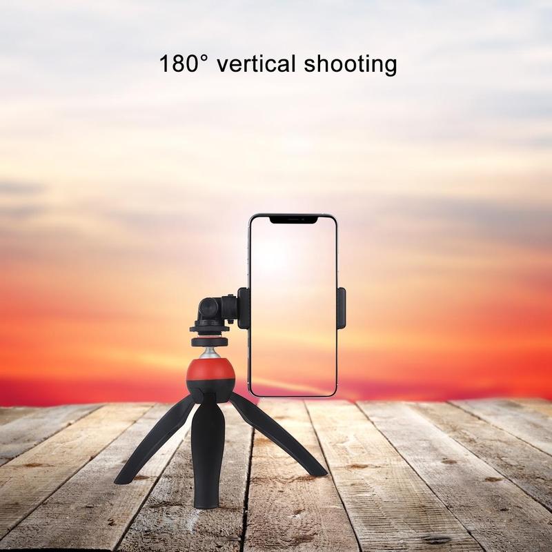 PULUZ 1/4 Inch Tripod Mount Adapter, Tripod Mount Adapter with Phone Holder, Tripod Mount Adapter with Phone Clamp for iPhone Samsung 7