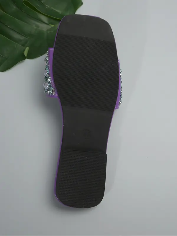 Women's Fashion Faux Pearl Decorated Slide Sandals, 1 Pair 2024 New Style Casual Non-slip Flat Slippers for Beach, Fashion All-match Shoes for Daily Wear 4