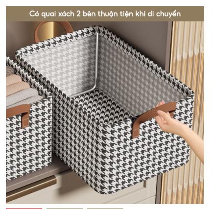 Hộp Đựng Quần Áo Khung Thép Gấp Gọn Thông Minh Giỏ Đựng Quần Áo Đồ Lót Sắp Xếp Tủ Đồ tuivai dung