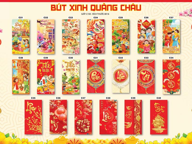 Combo 50 Bao Lì Xì Tết Việt Mix 10 Mẫu