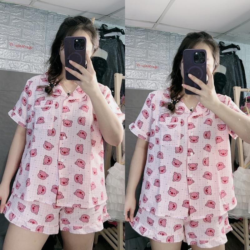 Set đồ nữ pijama mặc nhà cộc tay quần đùi họa tiết hoạt hình dễ thương cho nữ - shopnghi85 3