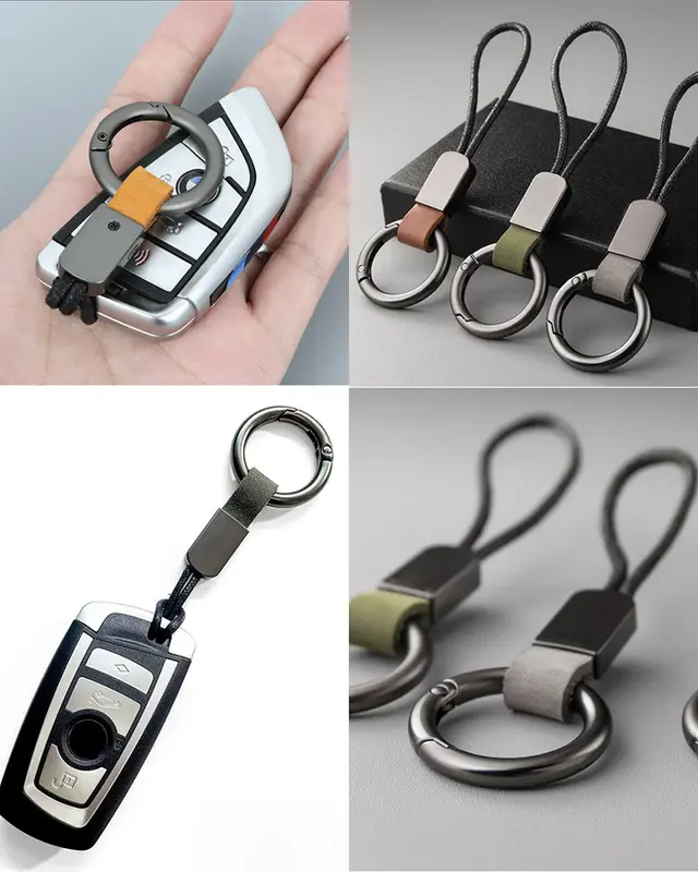 Gantungan Kunci Ring Kulit Bulat Keyring Leather Keychain 4