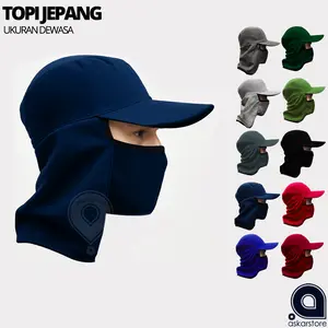TOPI OUTDOOR JEPANG FULL FACE MASKER DEWASA | Topi Anti Panas & Debu untuk Aktivitas Mancing dan Berkebun
