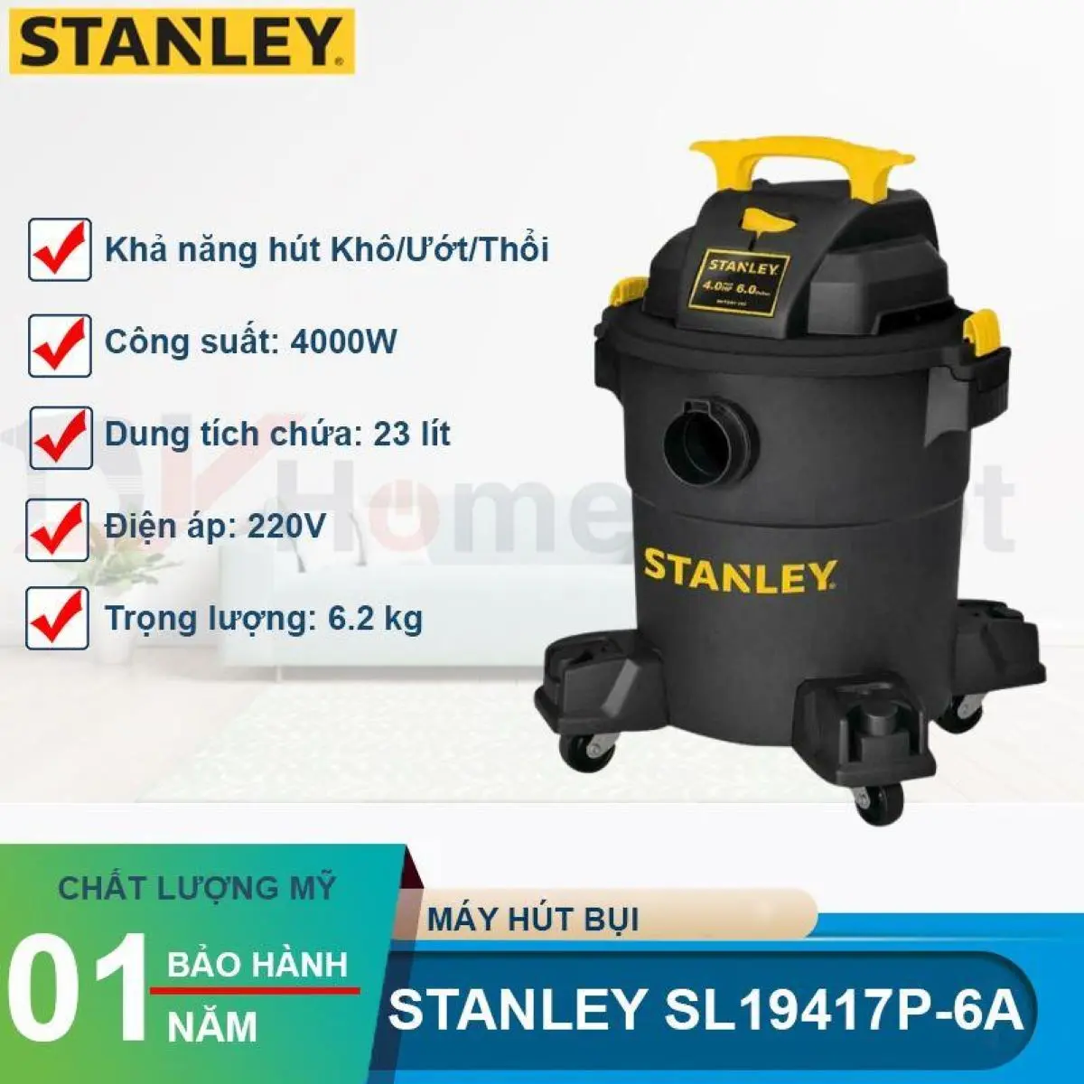 Máy hút bụi 3 chức năng Stanley USA - SL19417P-6A, SL19305-5B Làm Sạch