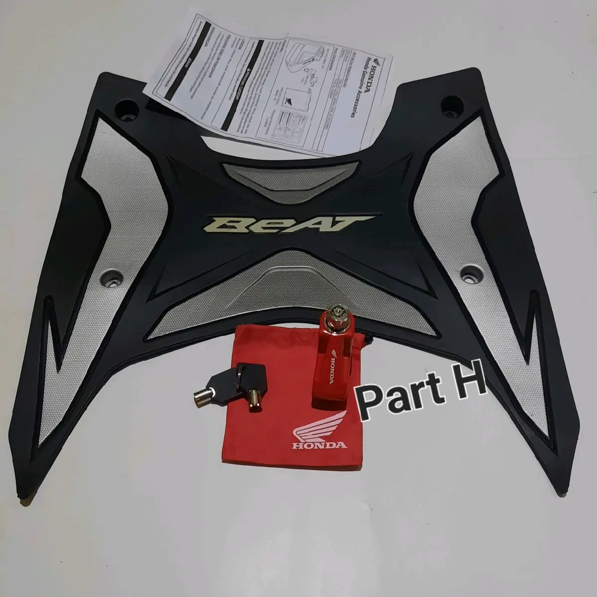 Karpet motor beat+gembok cakram original honda AHM