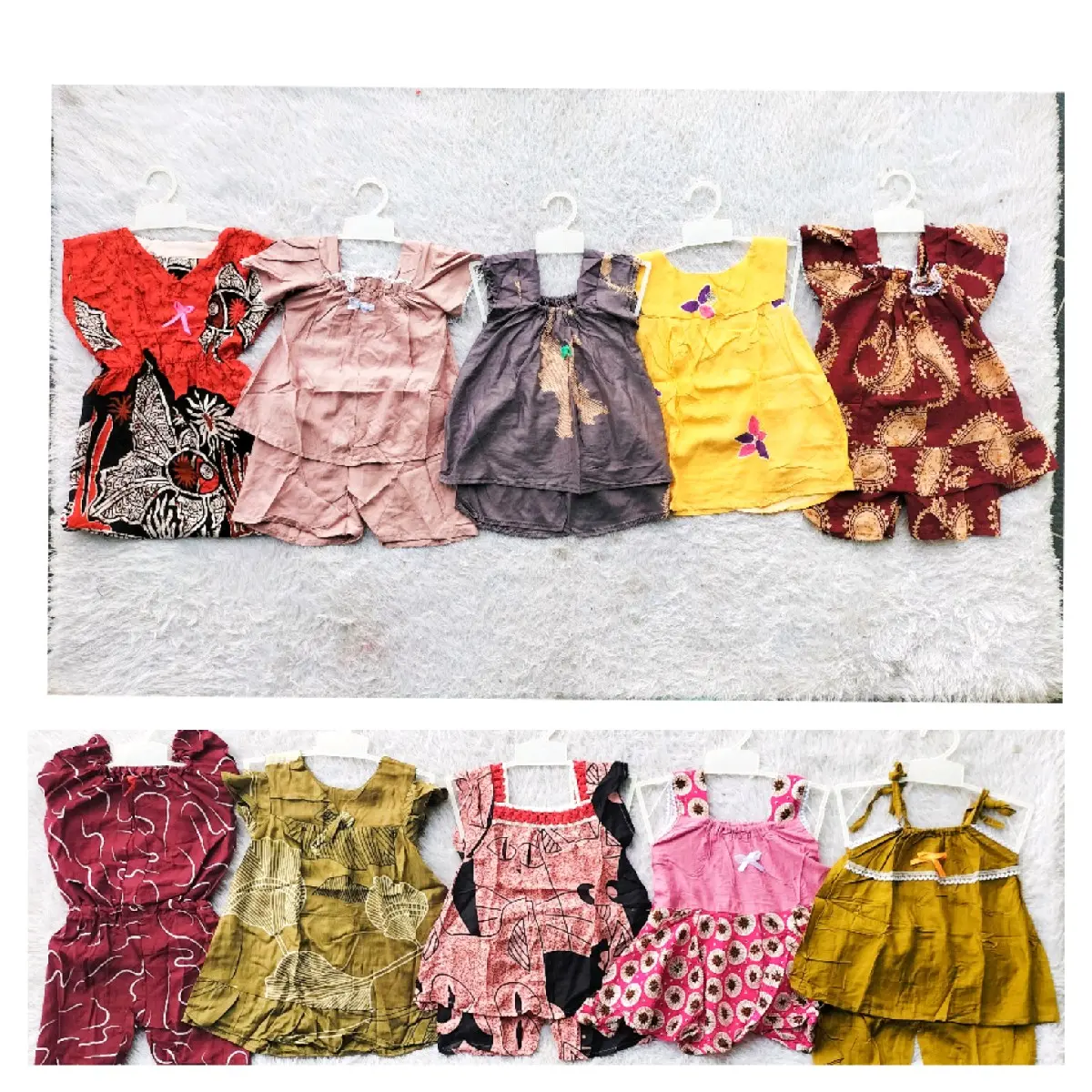 80rbuan Dapat 10pcs Baju Tidur Daster Anak Rayon 1 2 Tahun Bayi