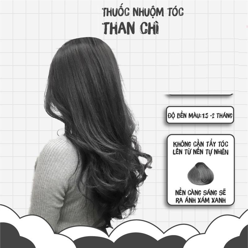 Màu nhuộm tóc Than chì không cần tẩy, lên từ nền đen tự nhiên