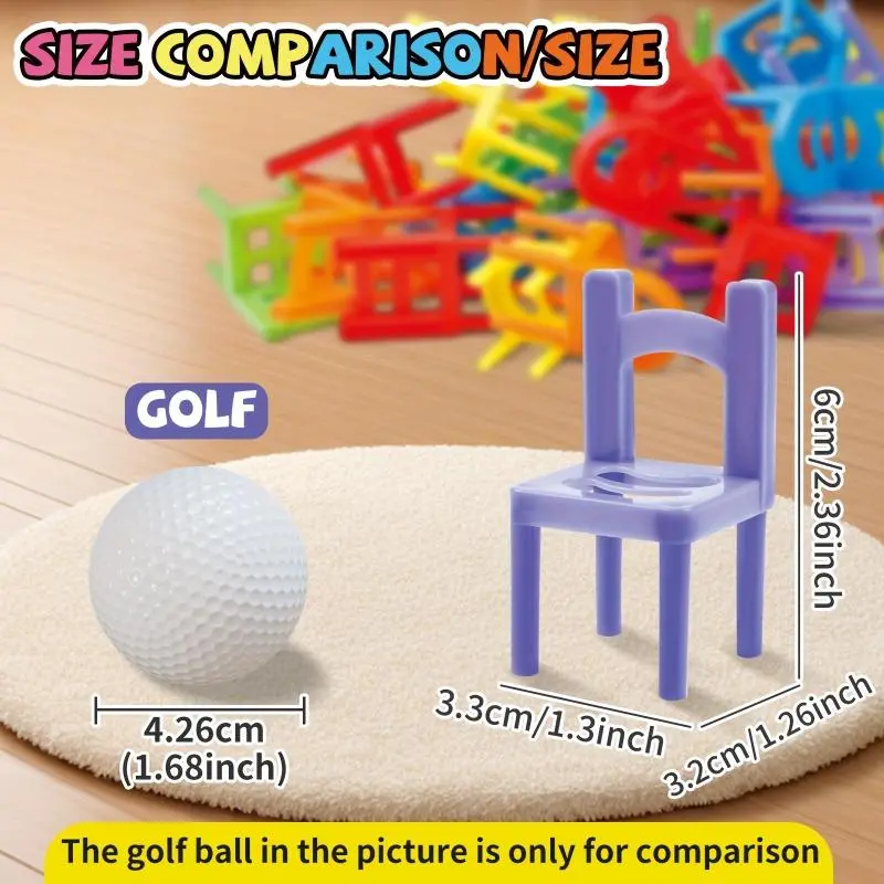 Colorful Chair Stacking Game, 24pcs/set Chair Stacking Toy, Parent-child Interactive Game, Fun Game for Family Entertainment, Perfect Gift for Holiday 1