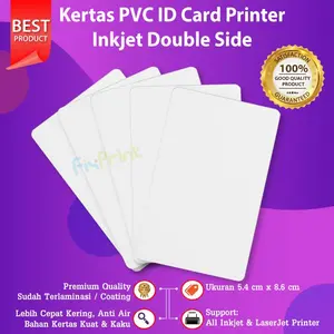 Blank PVC Bahan ID Card Polos 5.4 X 8.6 Cm Double Side Printer Inkjet