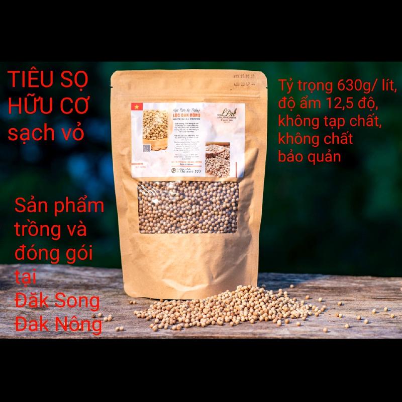  HẠT TIÊU SỌ trắng sạch vỏ  túi giấy 500g sản phẩm tốt từ Đăk Nông 